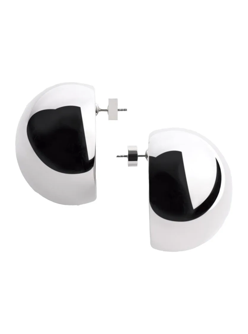 Salon' Silver-Colored Earrings With Snap Closure