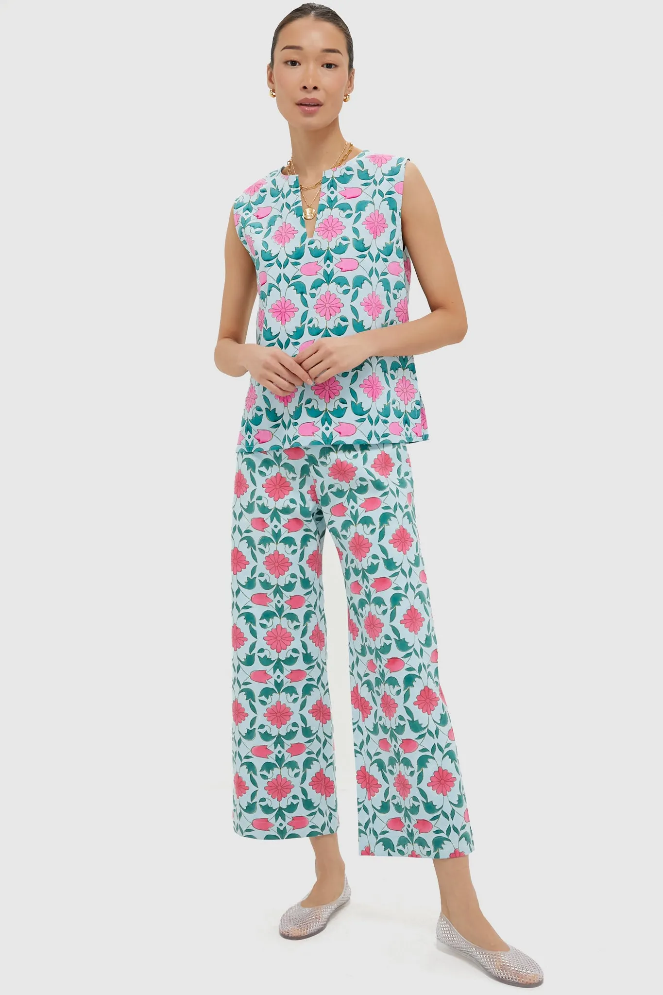 Salvia Blue Lisbon Print Alegra Top