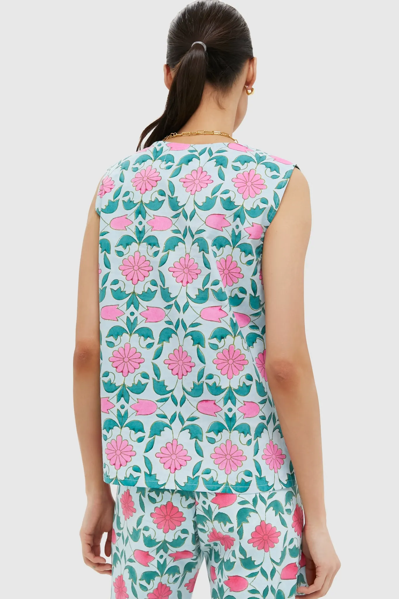 Salvia Blue Lisbon Print Alegra Top