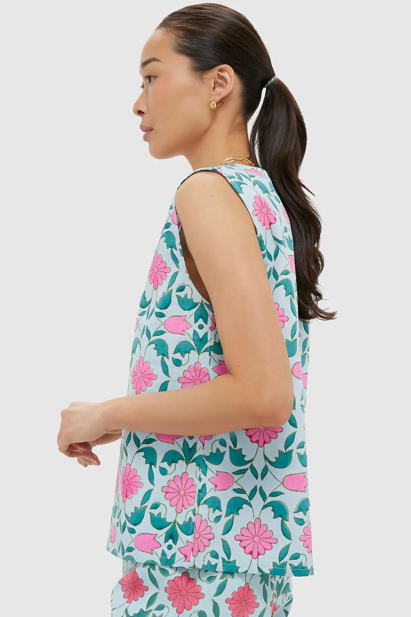 Salvia Blue Lisbon Print Alegra Top