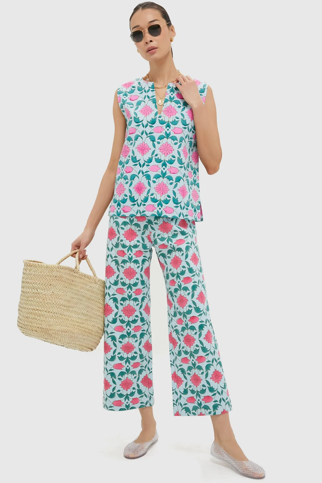 Salvia Blue Lisbon Print Alegra Top