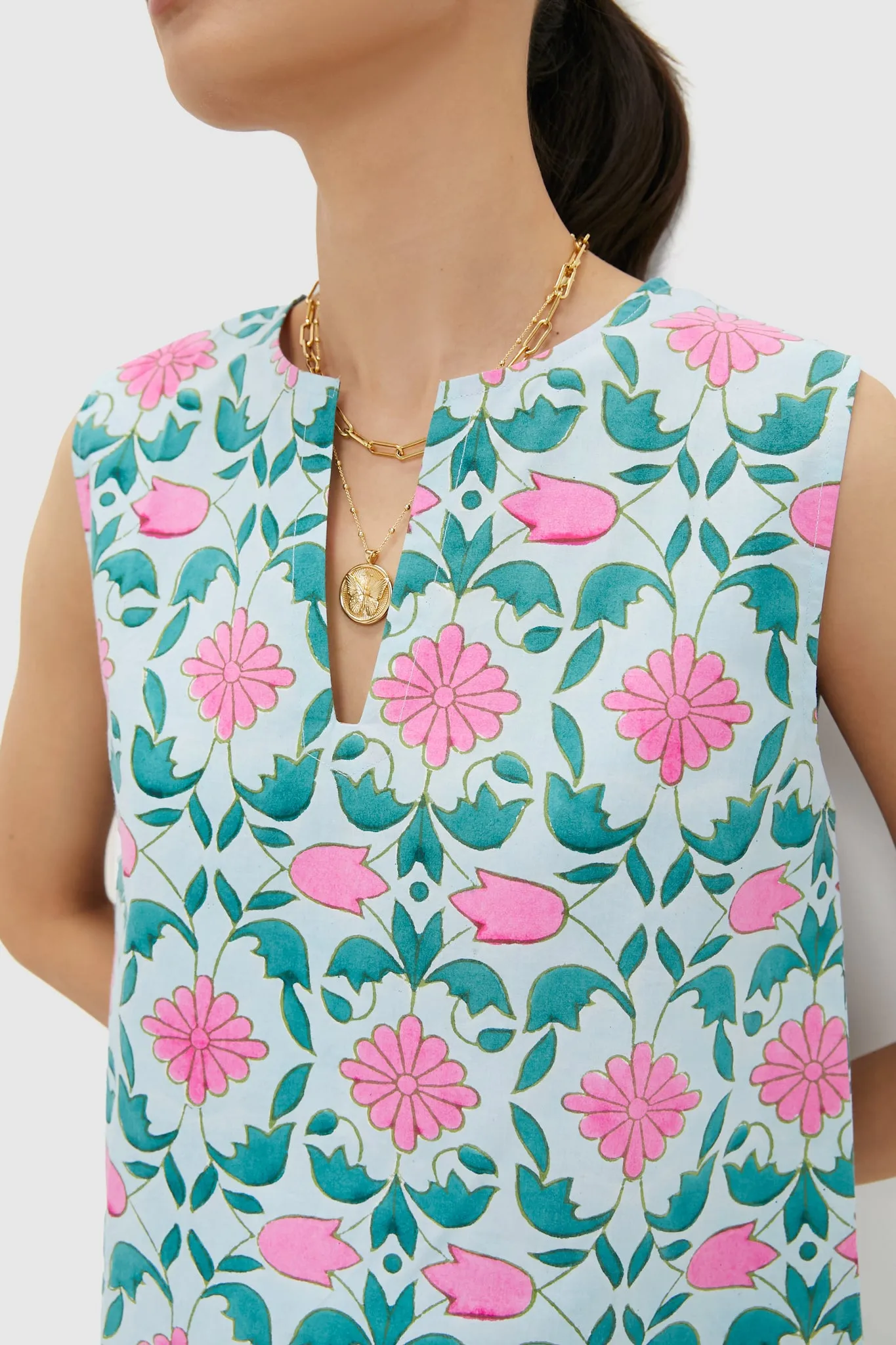 Salvia Blue Lisbon Print Alegra Top
