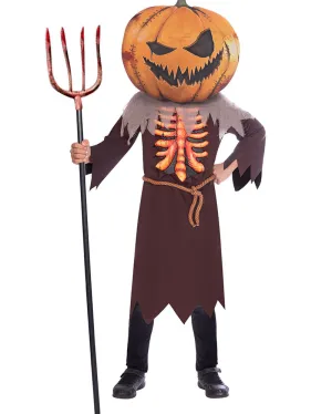 Scary Pumpkin Big Head Kids Costume