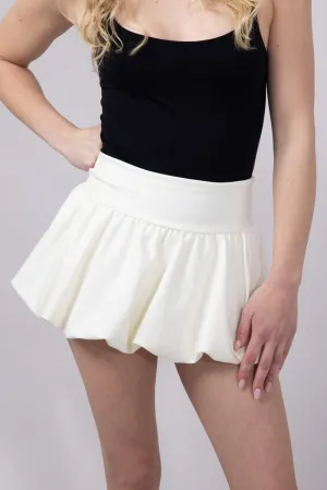 Scuba Knit Bubble Mini Skirt for Women in White | SCU712-WHITE