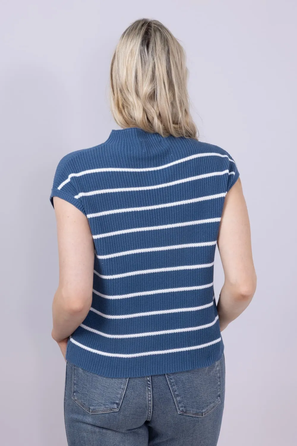 Simply Southern Breeze Knit Cap Sleeve Sweater for Women in Dusk Blue | PP-0125-TOP-BREEZE-PKT-DUSK