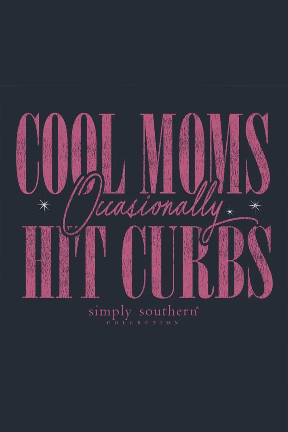 Simply Southern Cool Moms Hit Curbs Fleece Sweatshirt for Women in Slate | CREW-MOM-SLATE
