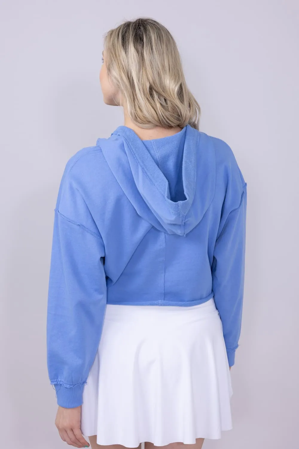 Simply Southern Johnny Collar Cropped Hoodie for Women in Pool | PP-0125-HD-VNCK-POOL
