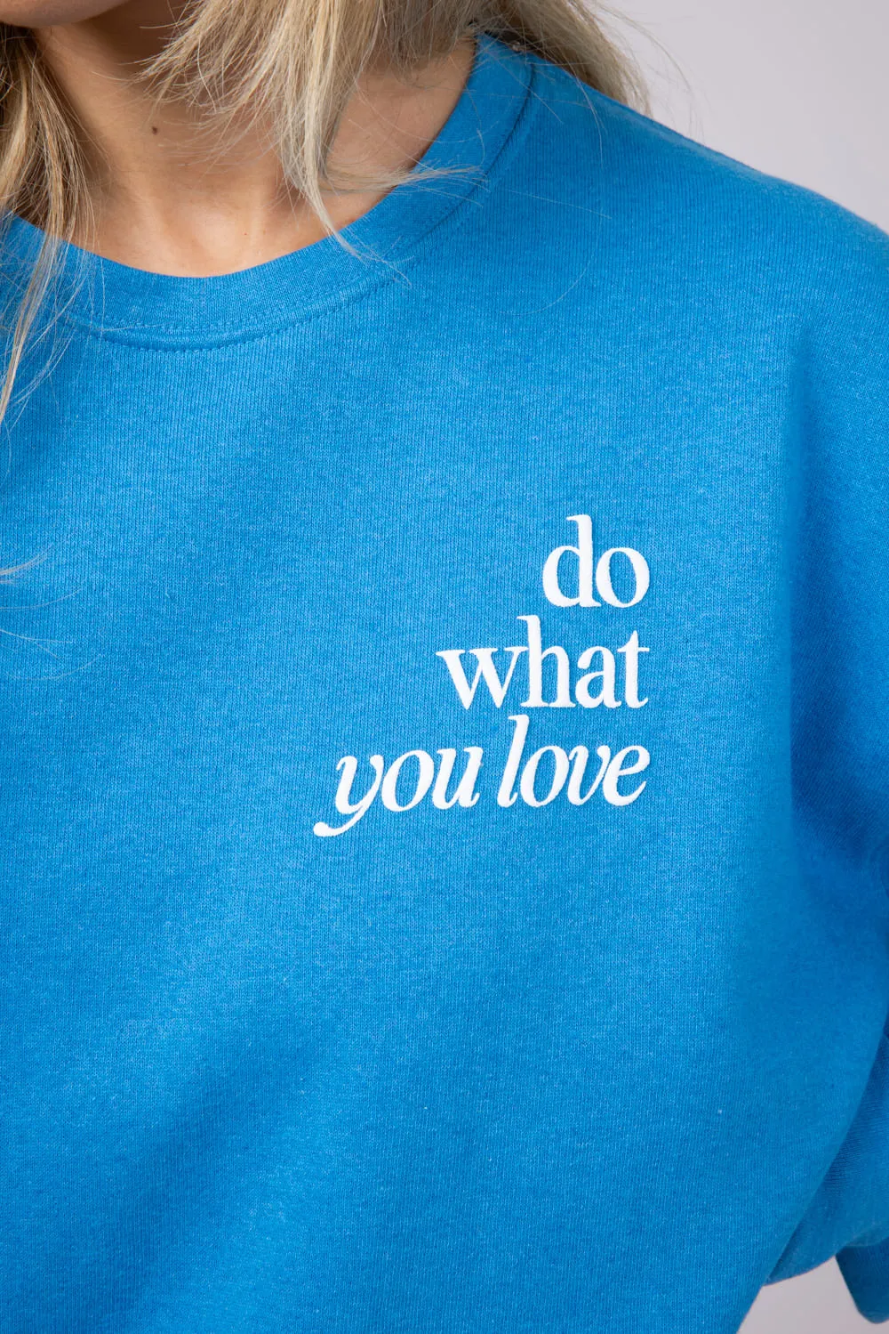 Simply Southern Love What You Do Sweatshirt for Women in Blue | CREW-LOVE-LAPIS