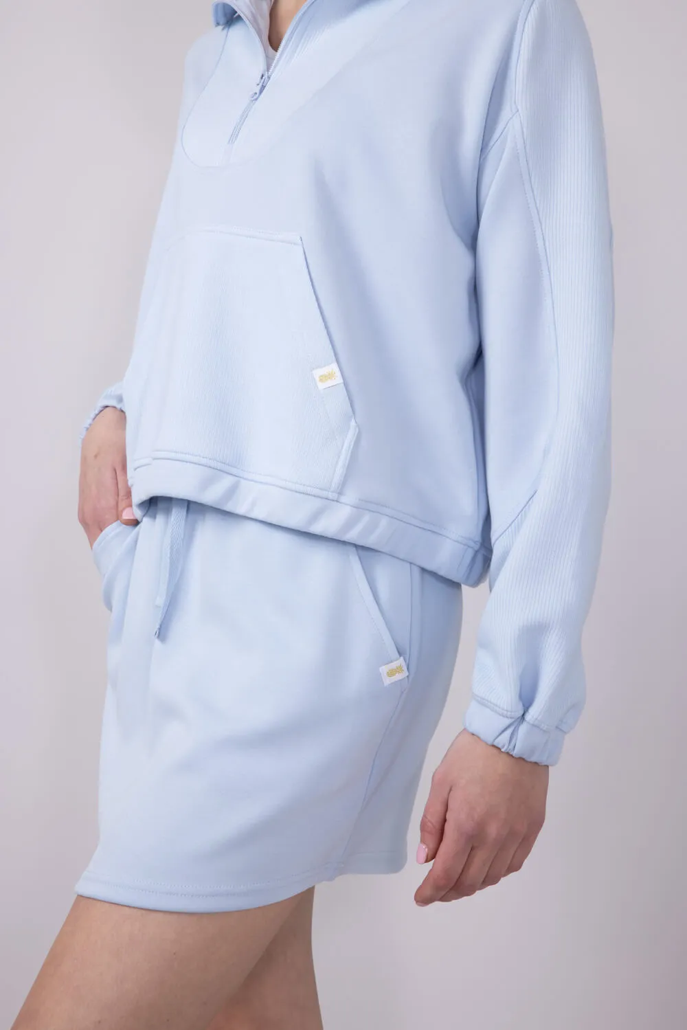 Simply Southern Modal Knit Athletic Skort for Women in Powder Blue | PP-0125-SKORT-ATHL-PWDR