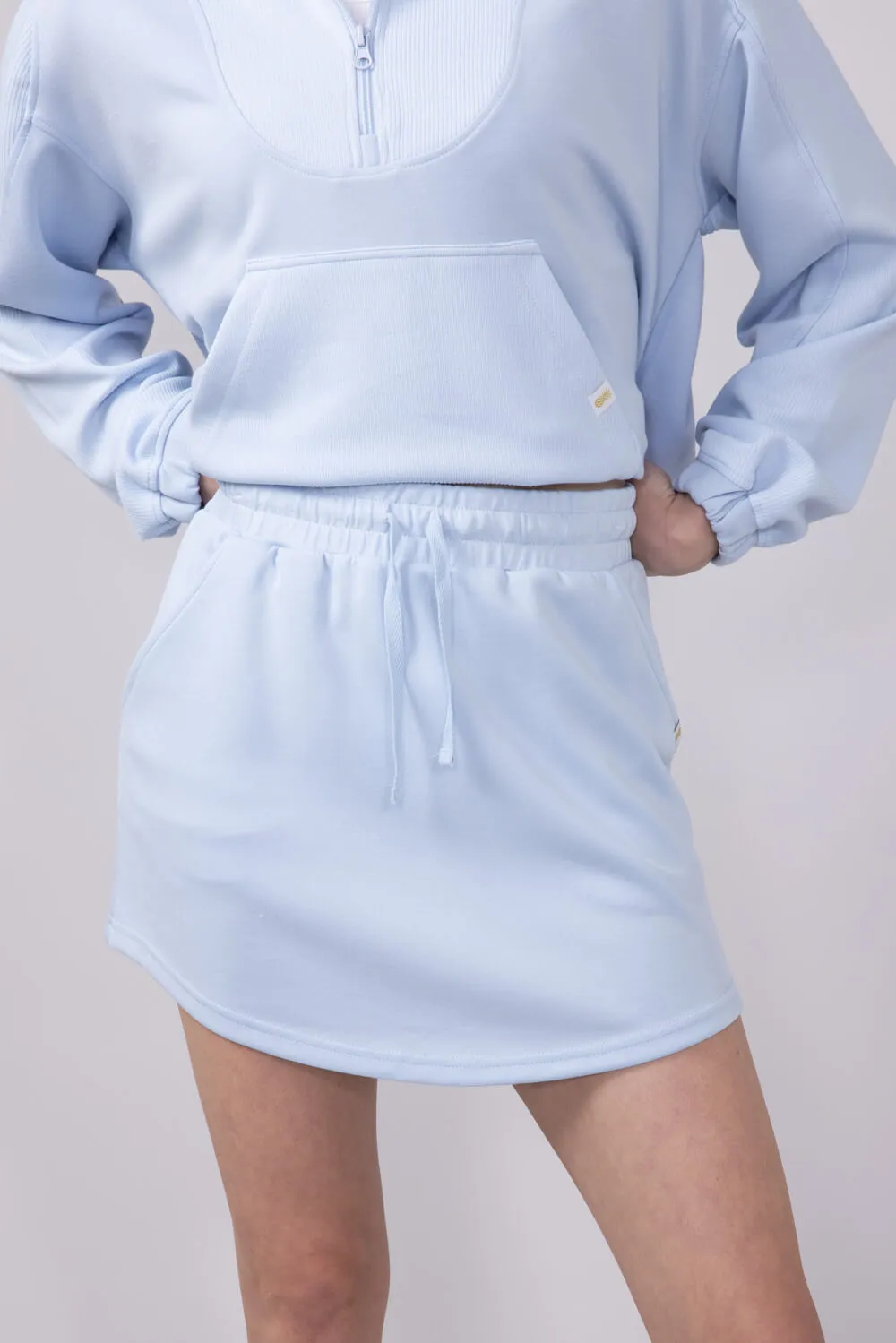 Simply Southern Modal Knit Athletic Skort for Women in Powder Blue | PP-0125-SKORT-ATHL-PWDR