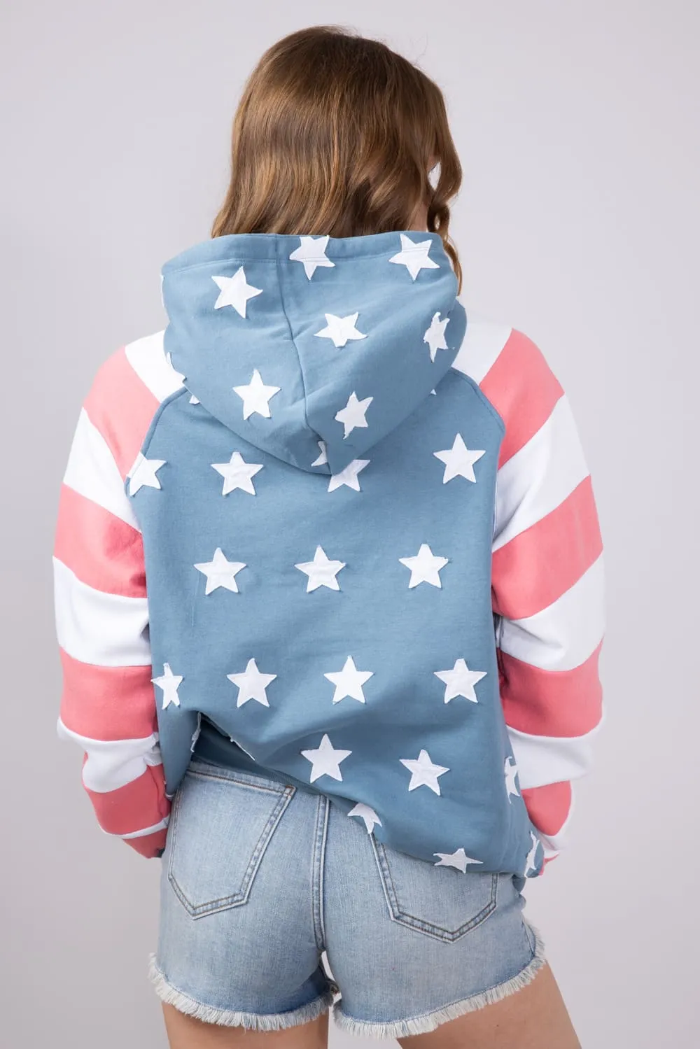 Simply Southern Patched Stars & Stripes Hoodie for Women in Multi | PP-0125-HD-PATCH-USA