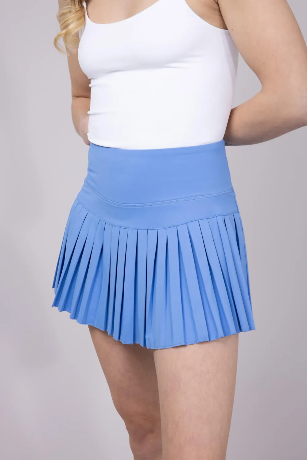 Simply Southern Pleated Skort for Women in Pool Blue | PP-0125-SKORT-PLTS-POOL