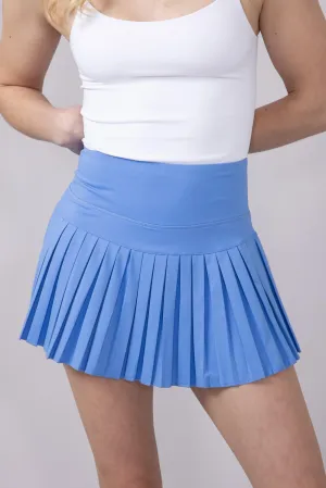 Simply Southern Pleated Skort for Women in Pool Blue | PP-0125-SKORT-PLTS-POOL