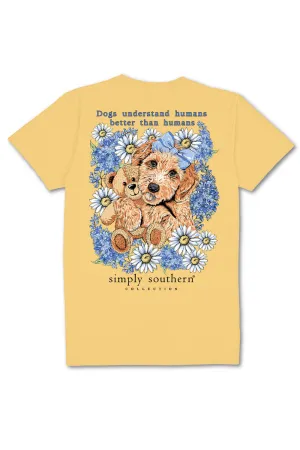 Simply Southern Plus Size Dogs Understand T-Shirt for Women in Yellow | EXT-SS-DOGTEDDY-YLWHZ