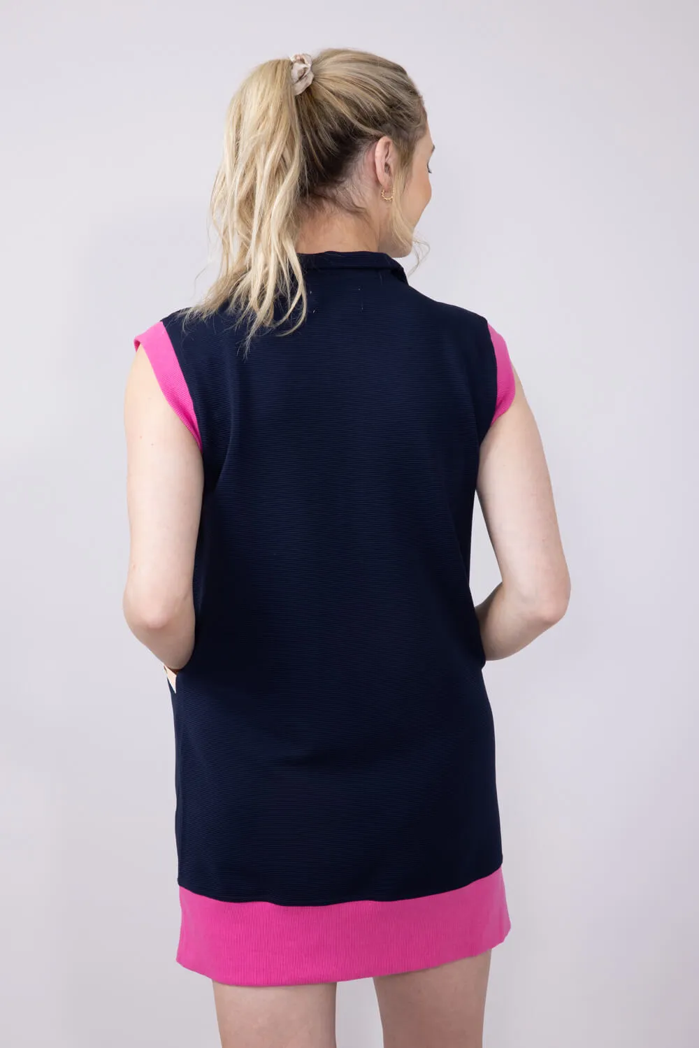 Simply Southern Quarter Zip Lounger Dress for Women in Royal Blue | PP-0125-DRS-DREW-ROYAL
