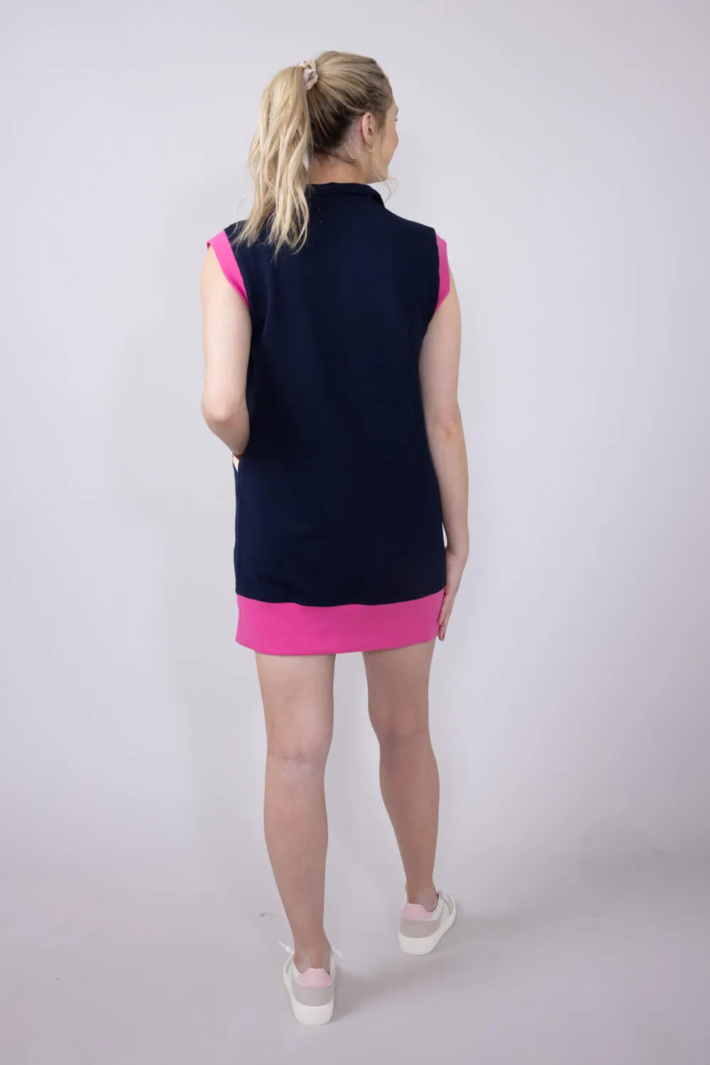 Simply Southern Quarter Zip Lounger Dress for Women in Royal Blue | PP-0125-DRS-DREW-ROYAL
