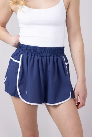 Simply Southern Side Pleated Shorts for Women in Cobalt Blue | PP-0125-SHORT-PLT-COBLT