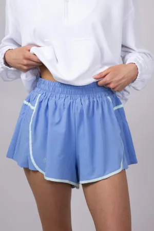 Simply Southern Side Pleated Shorts for Women in Pool Blue | PP-0125-SHORT-PLT-POOL