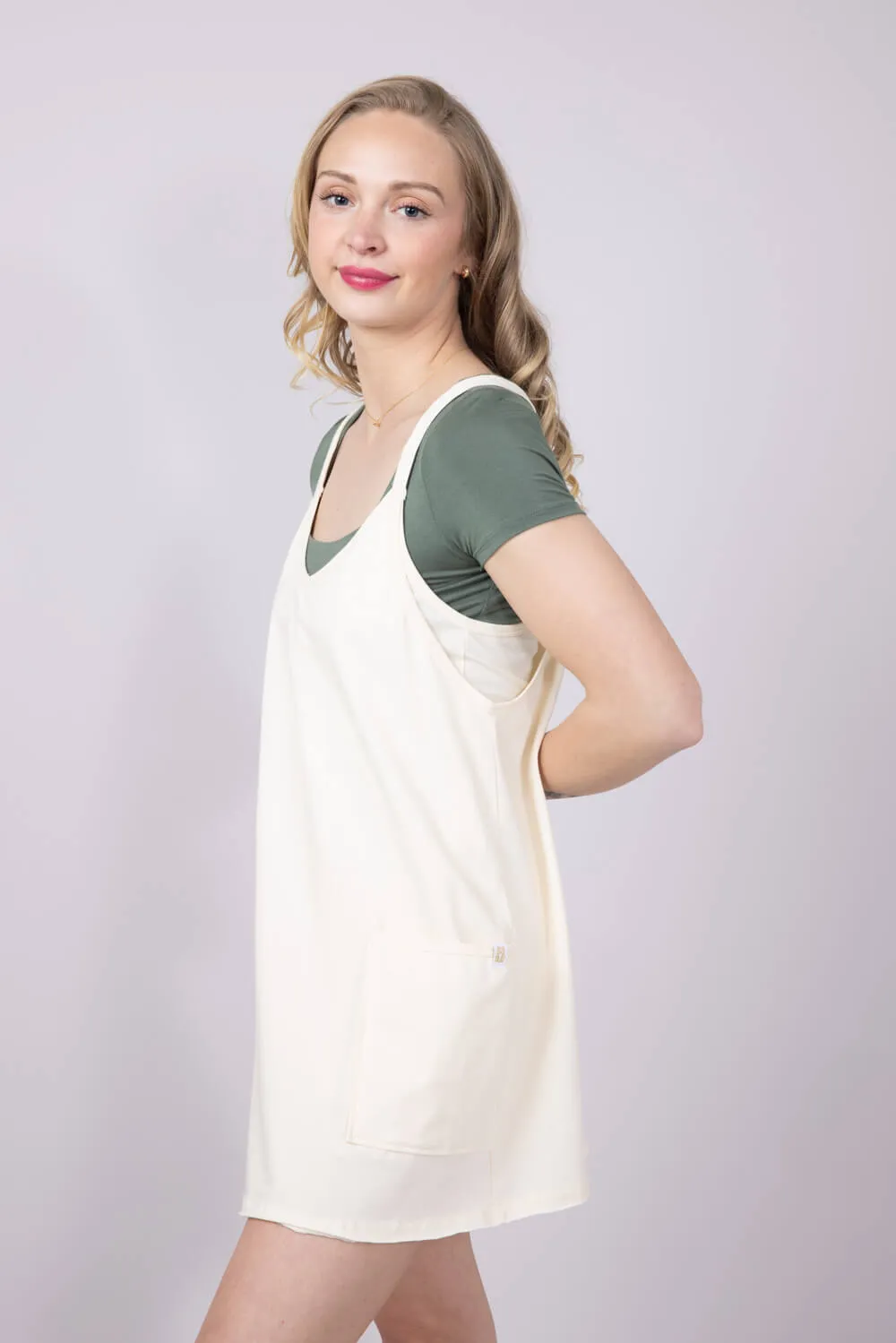 Simply Southern Tara Romper Dress for Women in Off White | PP-0125-DRS-TARA-SOLID-OFFWHT