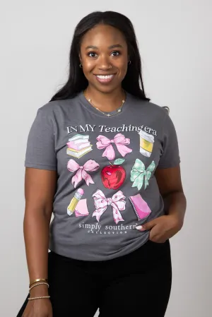 Simply Southern Teaching Era T-Shirt for Women in Iron Heather | SS-TEACH-IRONHTHR