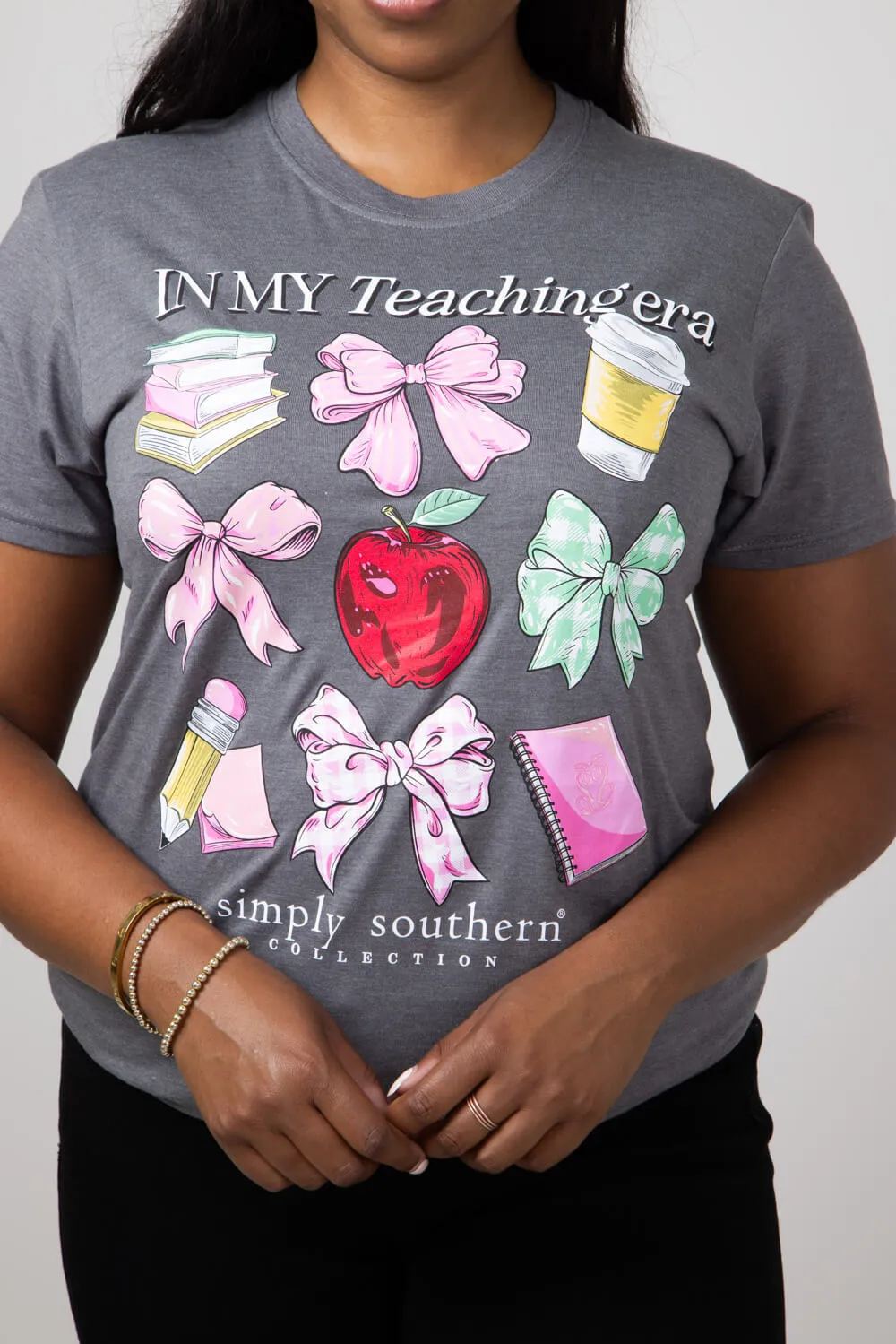 Simply Southern Teaching Era T-Shirt for Women in Iron Heather | SS-TEACH-IRONHTHR
