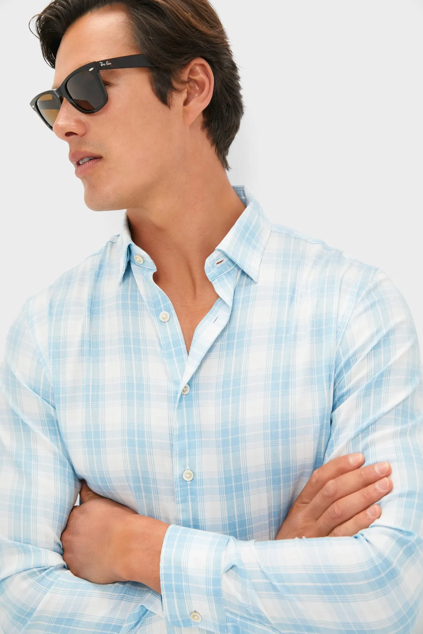 Summer Sky Plaid Movement Monterrey Shirt