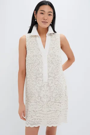 Tan Lace Sleeveless Collier Dress