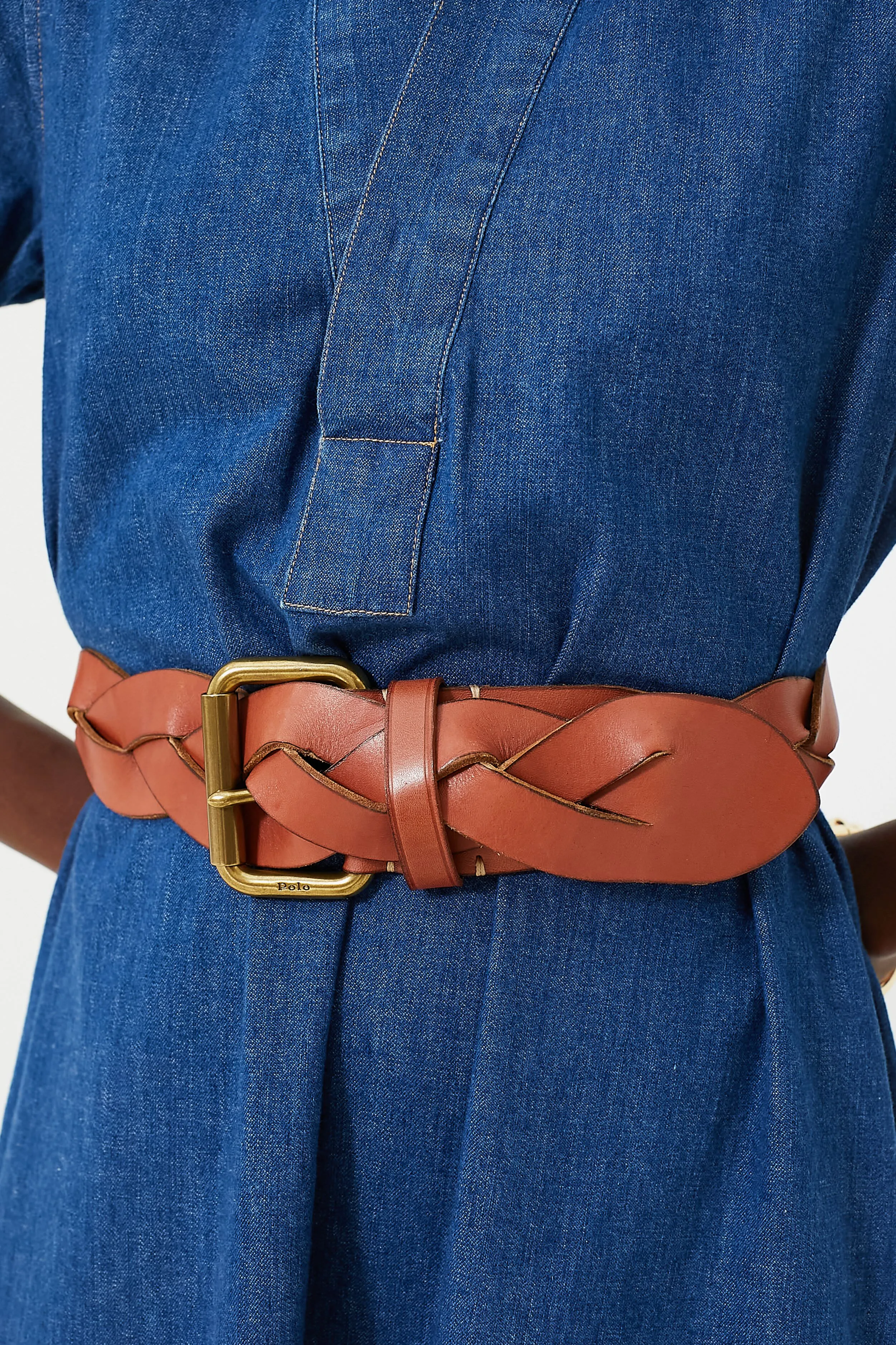Tan Smooth Vachetta Braided Belt