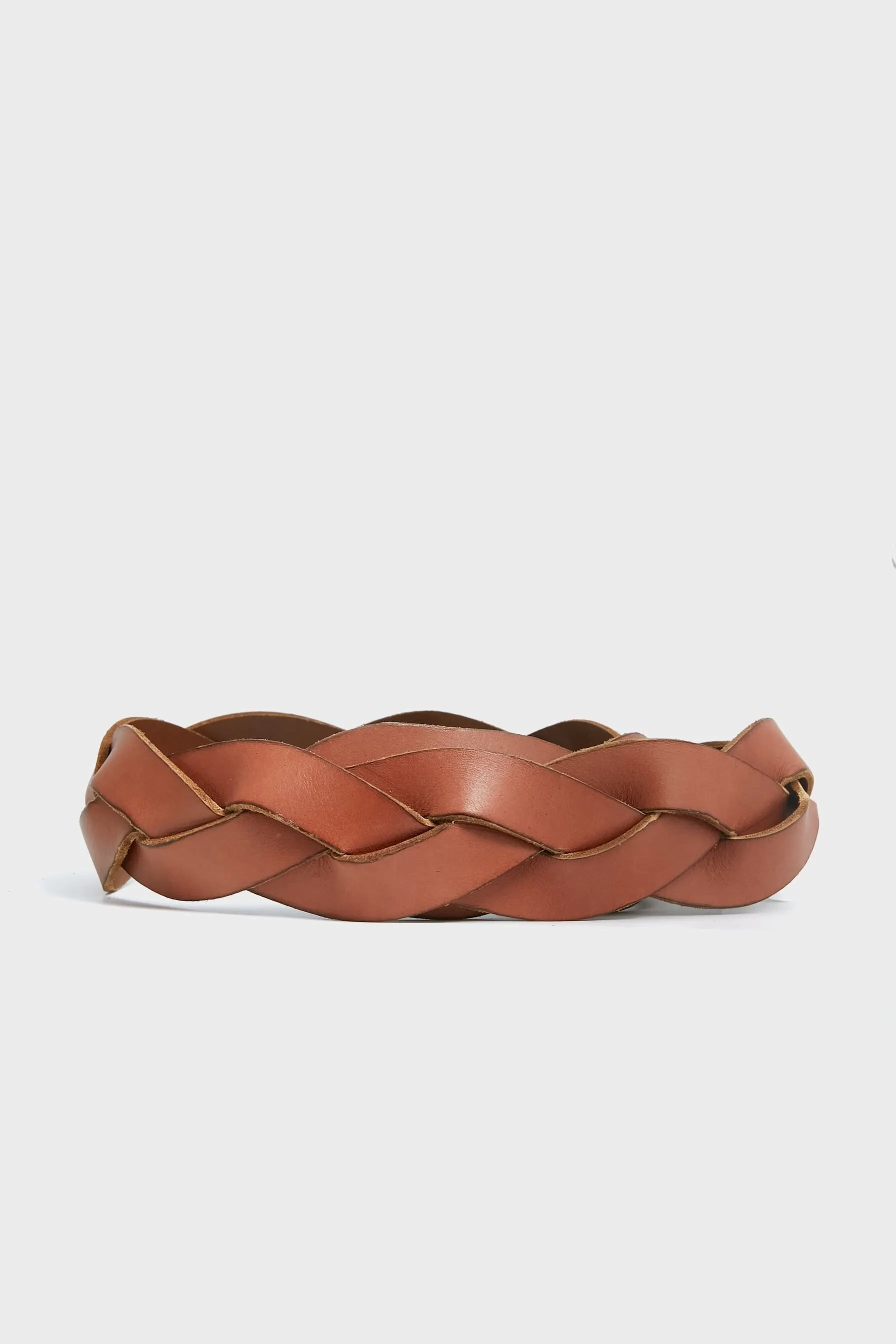 Tan Smooth Vachetta Braided Belt