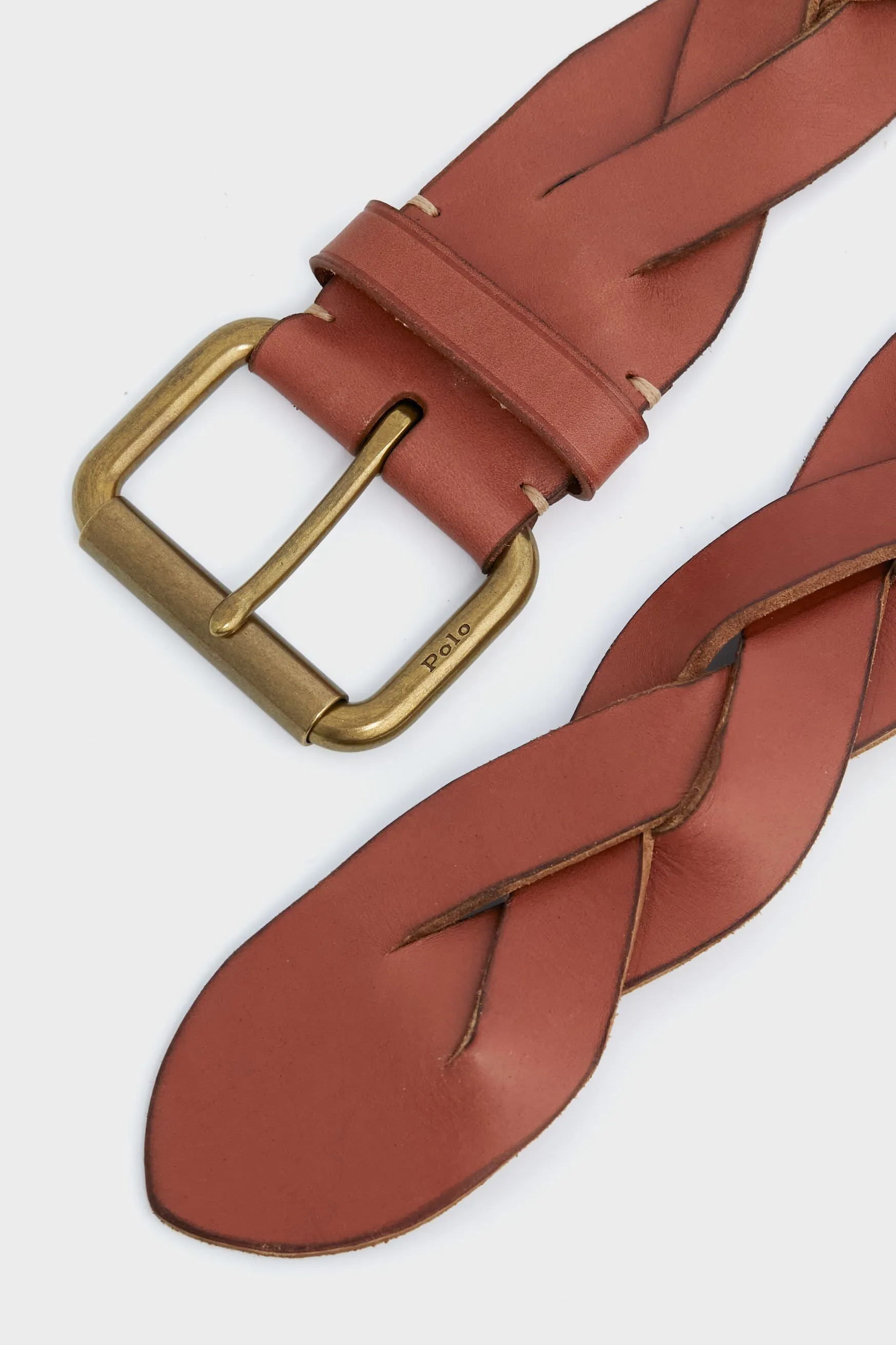 Tan Smooth Vachetta Braided Belt
