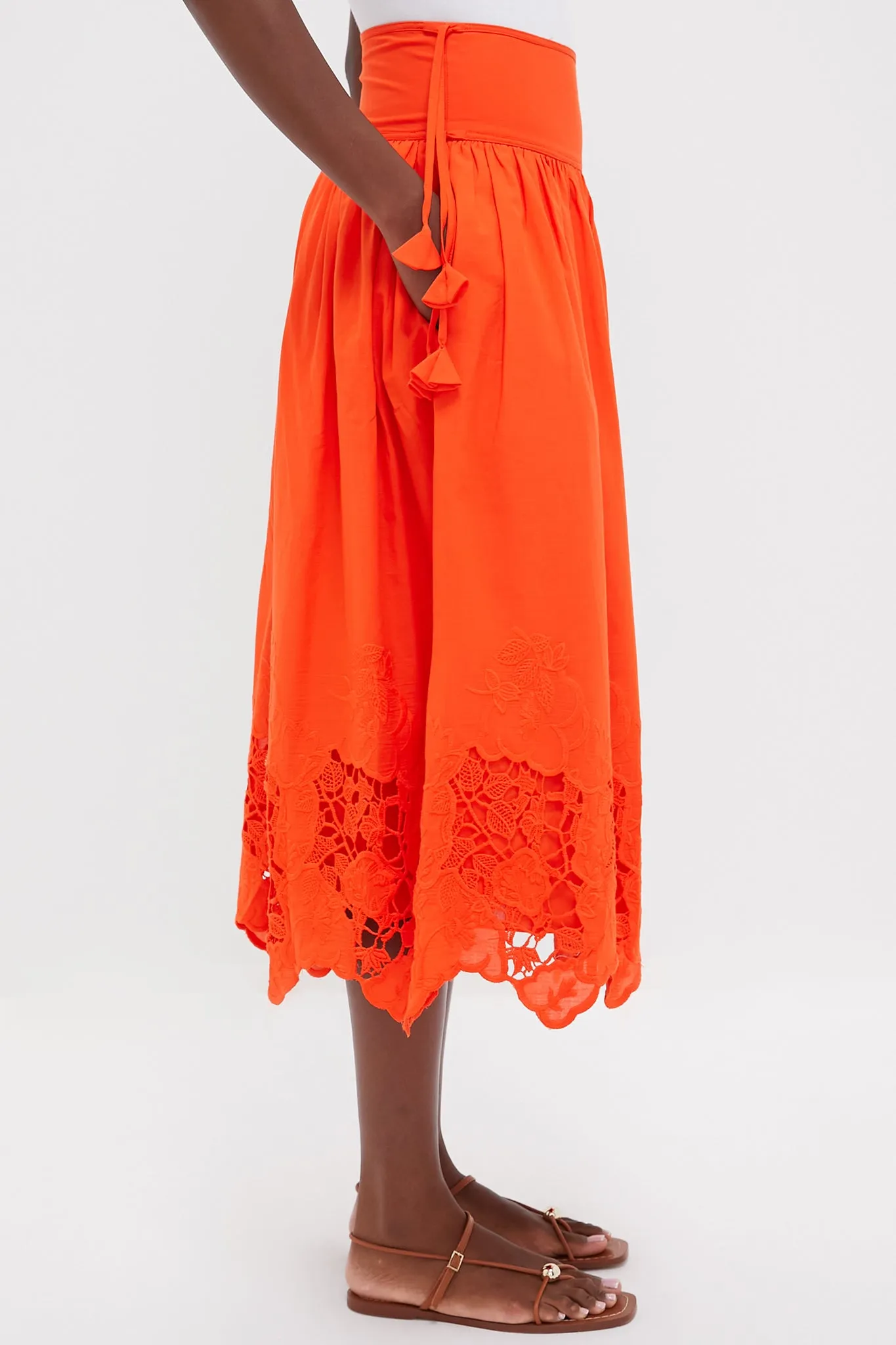 Tangerine Tango Embroidery Nathalie Skirt