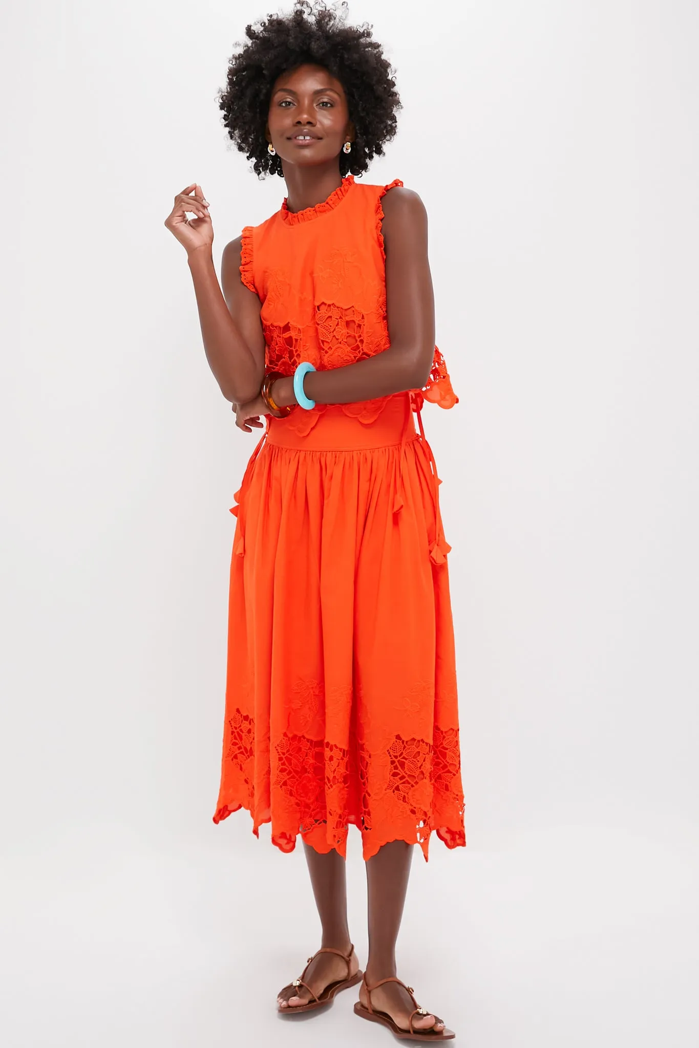 Tangerine Tango Embroidery Nathalie Skirt