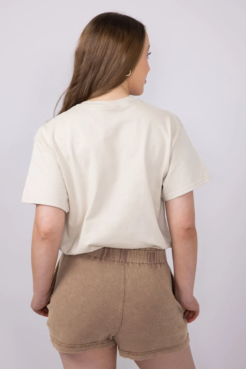 Teddy Bear Cherry Sweater Graphic T-Shirt for Women in Sand | 32787X-OTS-SAND