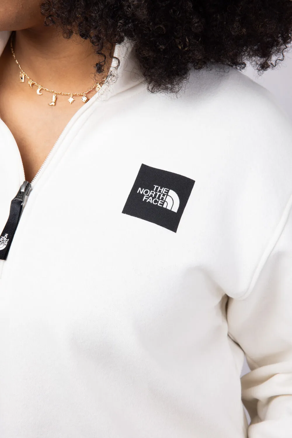 The North Face Box Half Dome Quarter Zip for Women in White Dune | NF0A8B7V-QLI