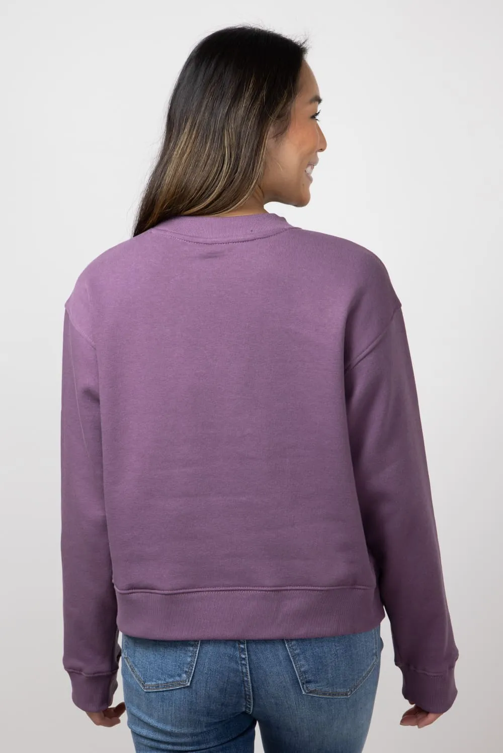 The North Face Evolution Fleece Sweatshirt for Women in Midnight Mauve | NF0A88ZX-1NI