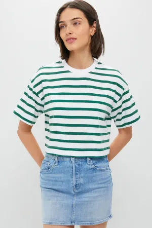 Thin Green Stripe Cuff Tee