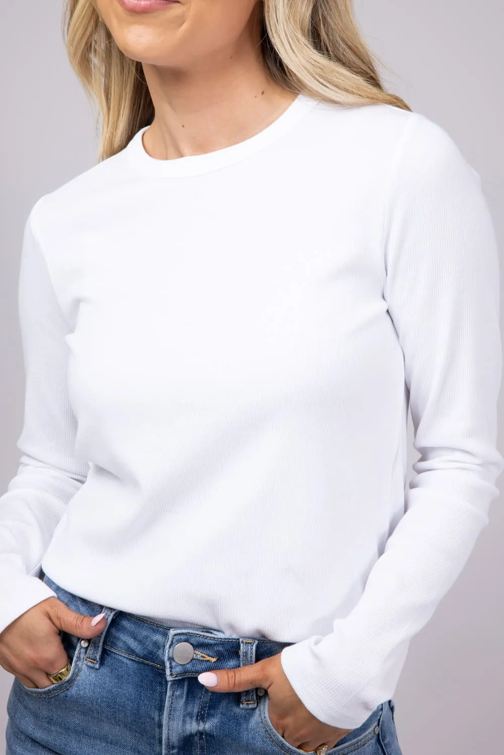 Thread & Supply Jess Long Sleeve Shirt for Women in White | T2960BRTS-WHITE
