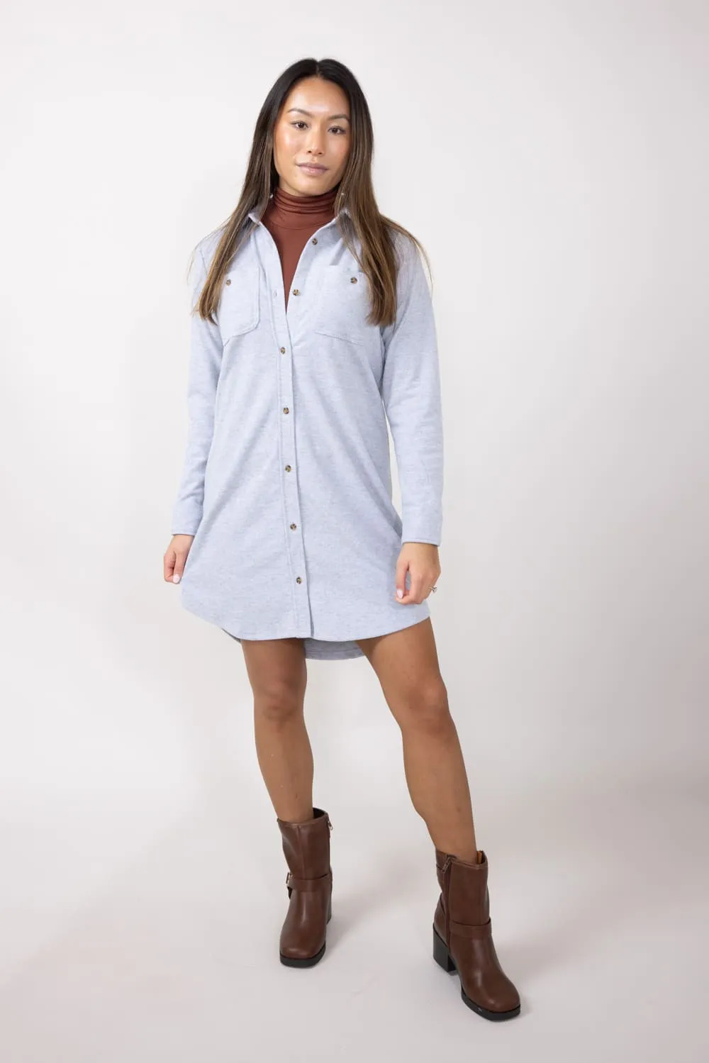Thread & Supply Leslie Dress for Women in Grey Heather | D1268BTKTS-GREYHEATHER