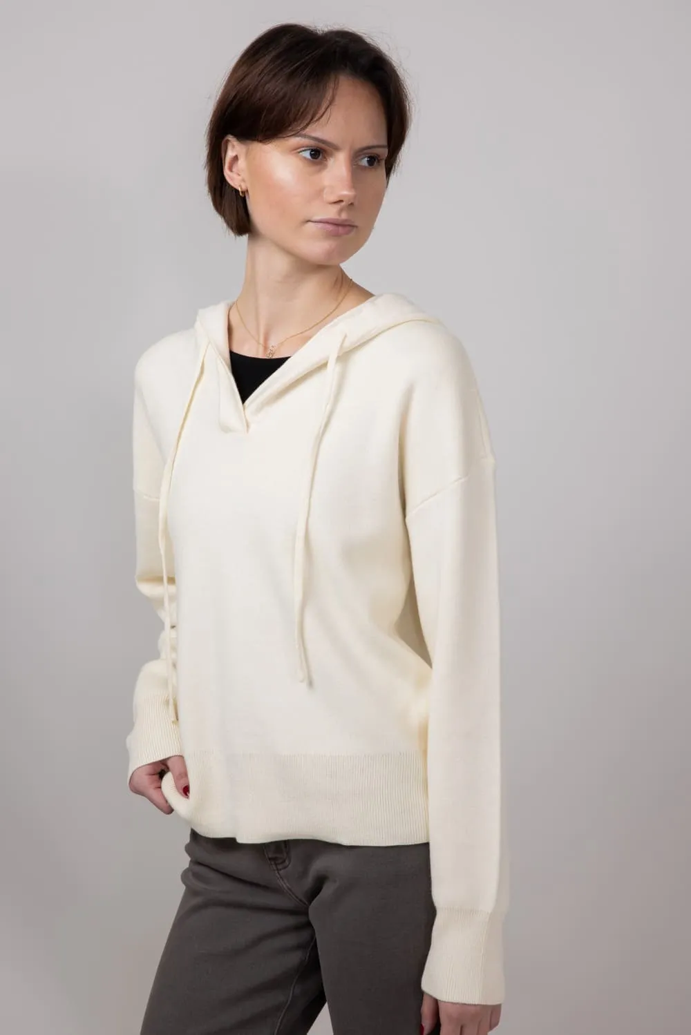 Thread & Supply Lyndon Hooded Sweater for Women in Ivory | J2560SWTS-IVORY
