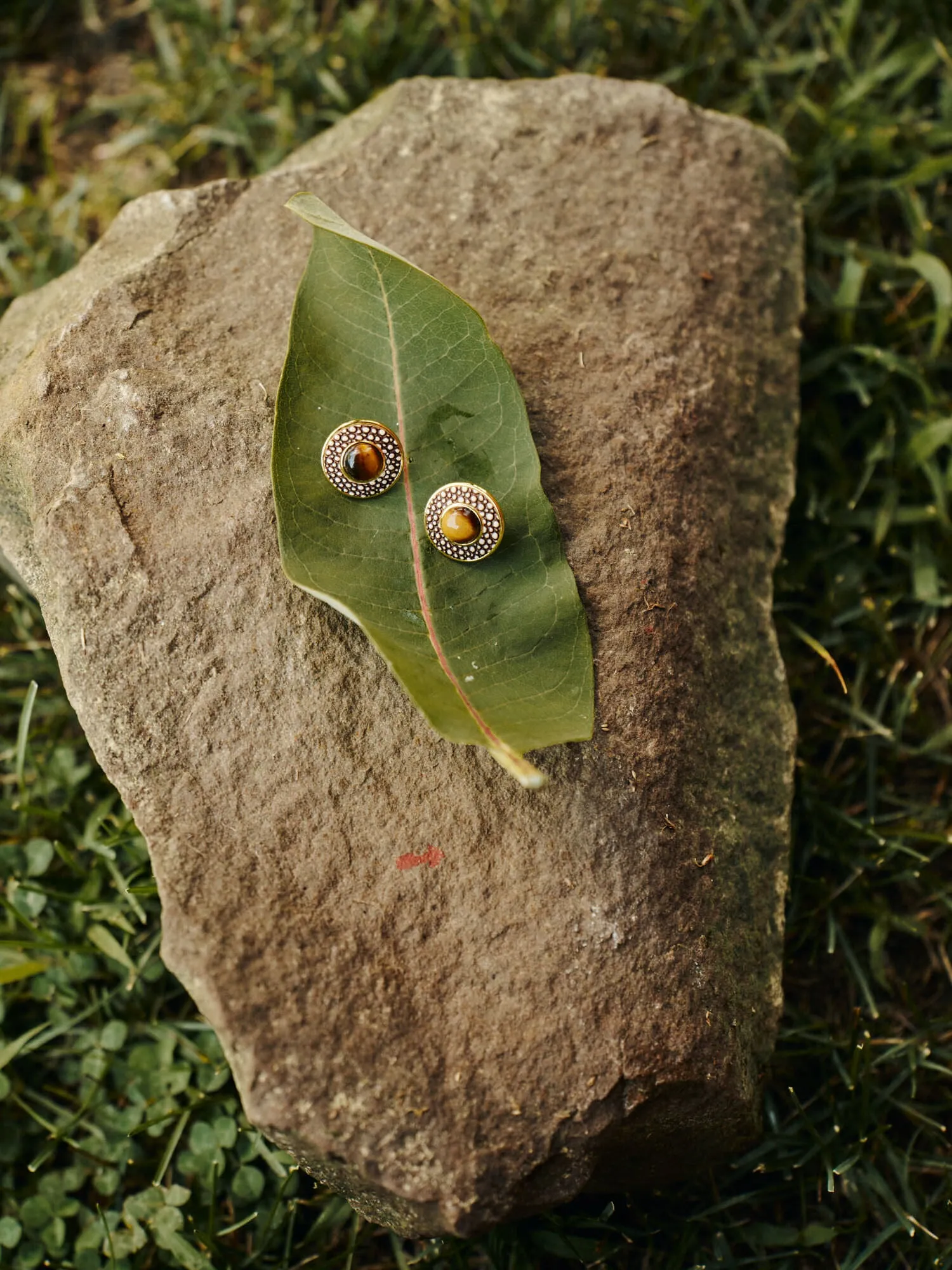 Tiger's Eye Emery Studs