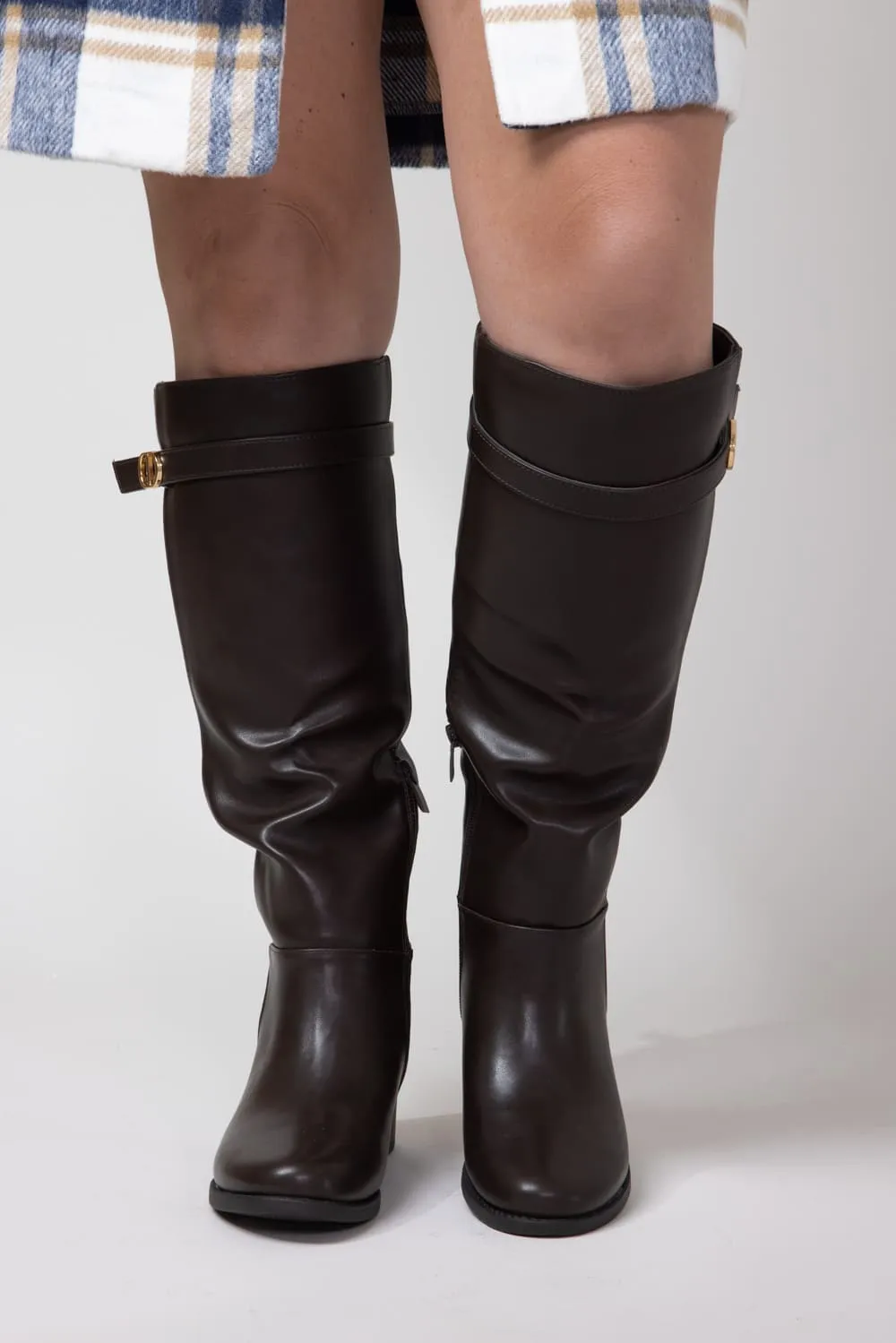 Top Moda Alana Tall Boots for Women in Brown | ALANA-90 BROWN