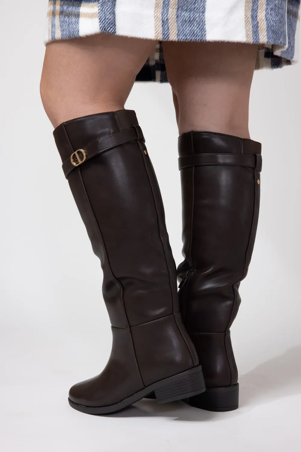 Top Moda Alana Tall Boots for Women in Brown | ALANA-90 BROWN