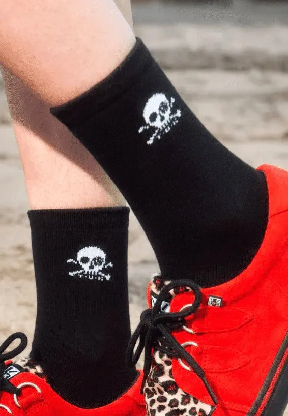 T.U.K. - Women Black/White Skull - Socks