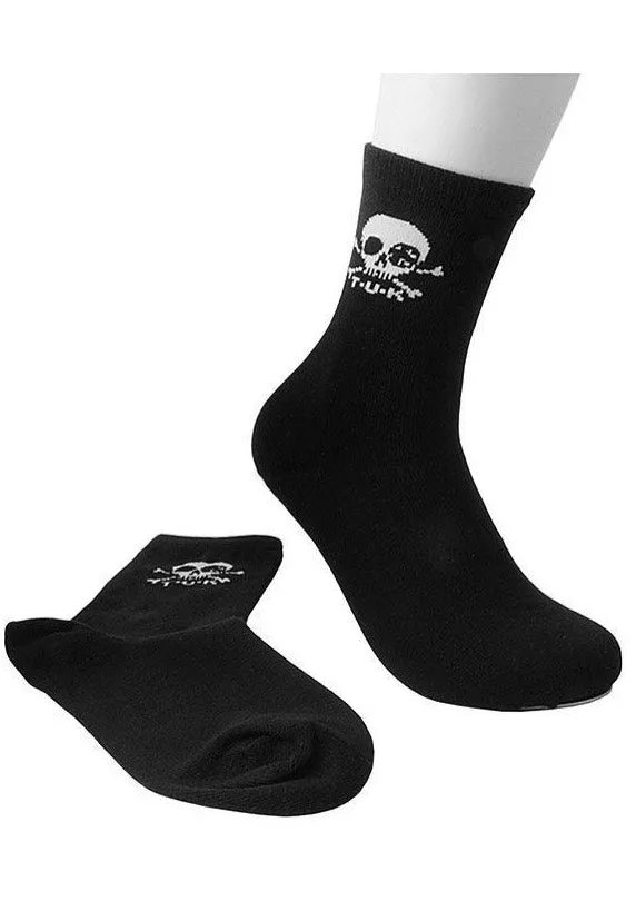 T.U.K. - Women Black/White Skull - Socks