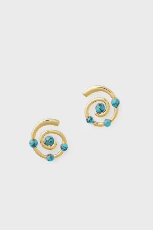 Turquoise Spiral Alexandra Earrings