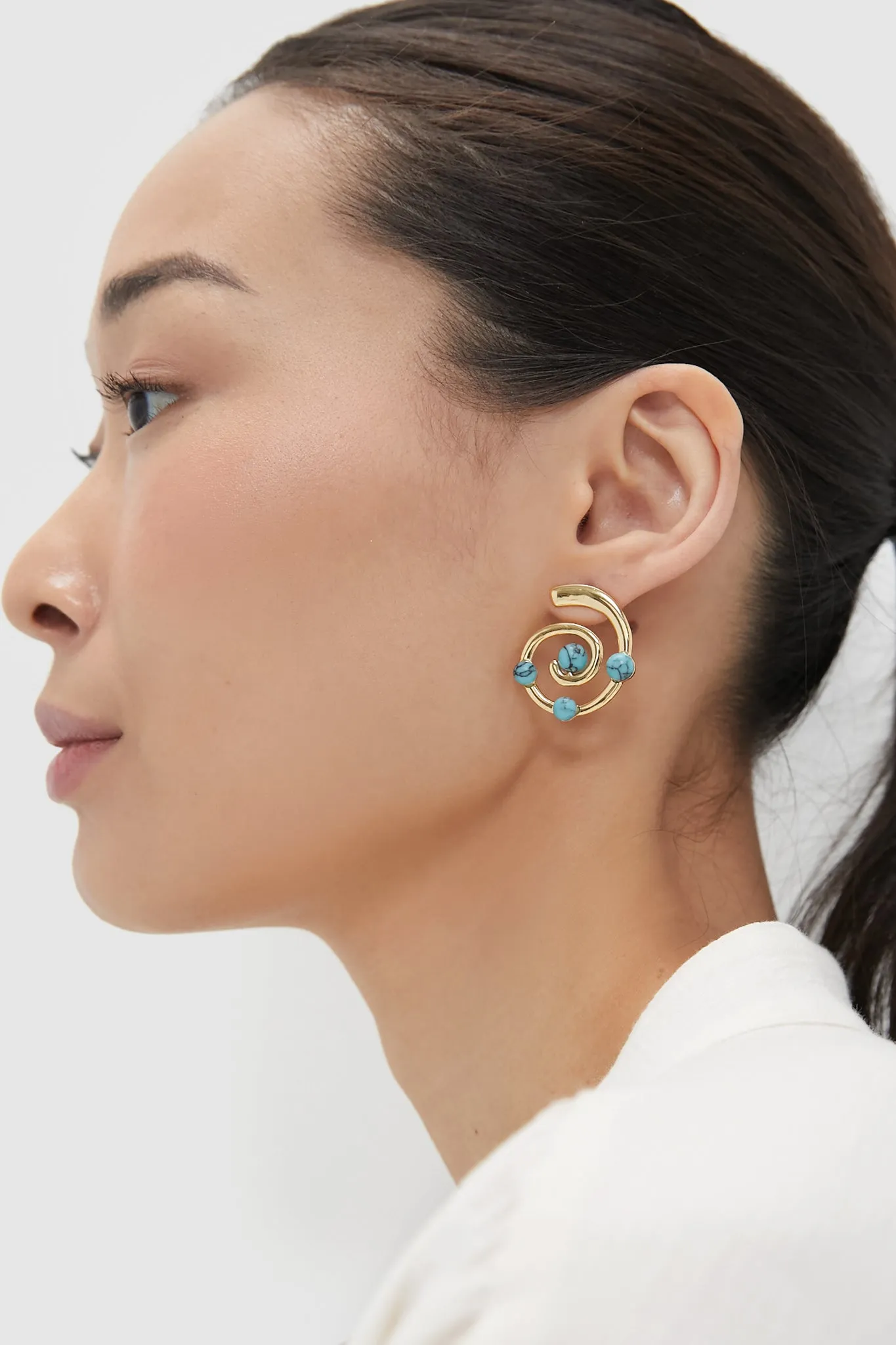 Turquoise Spiral Alexandra Earrings