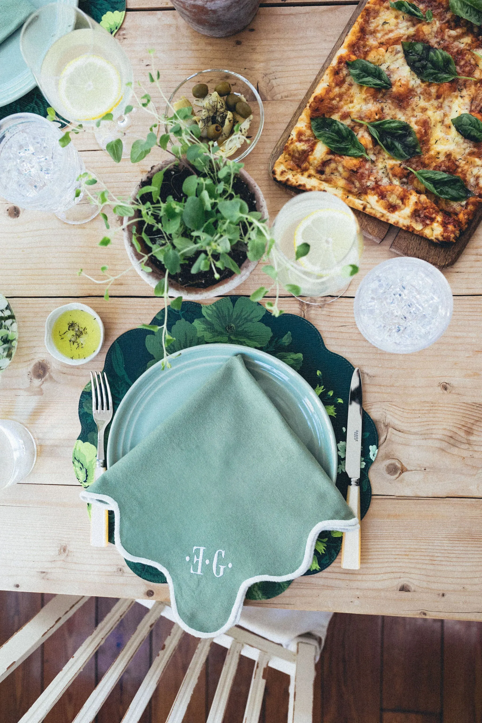 Verdant Floral Reversible Wipeable Placemats Set of 4