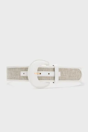 White and Linen Waist Belt