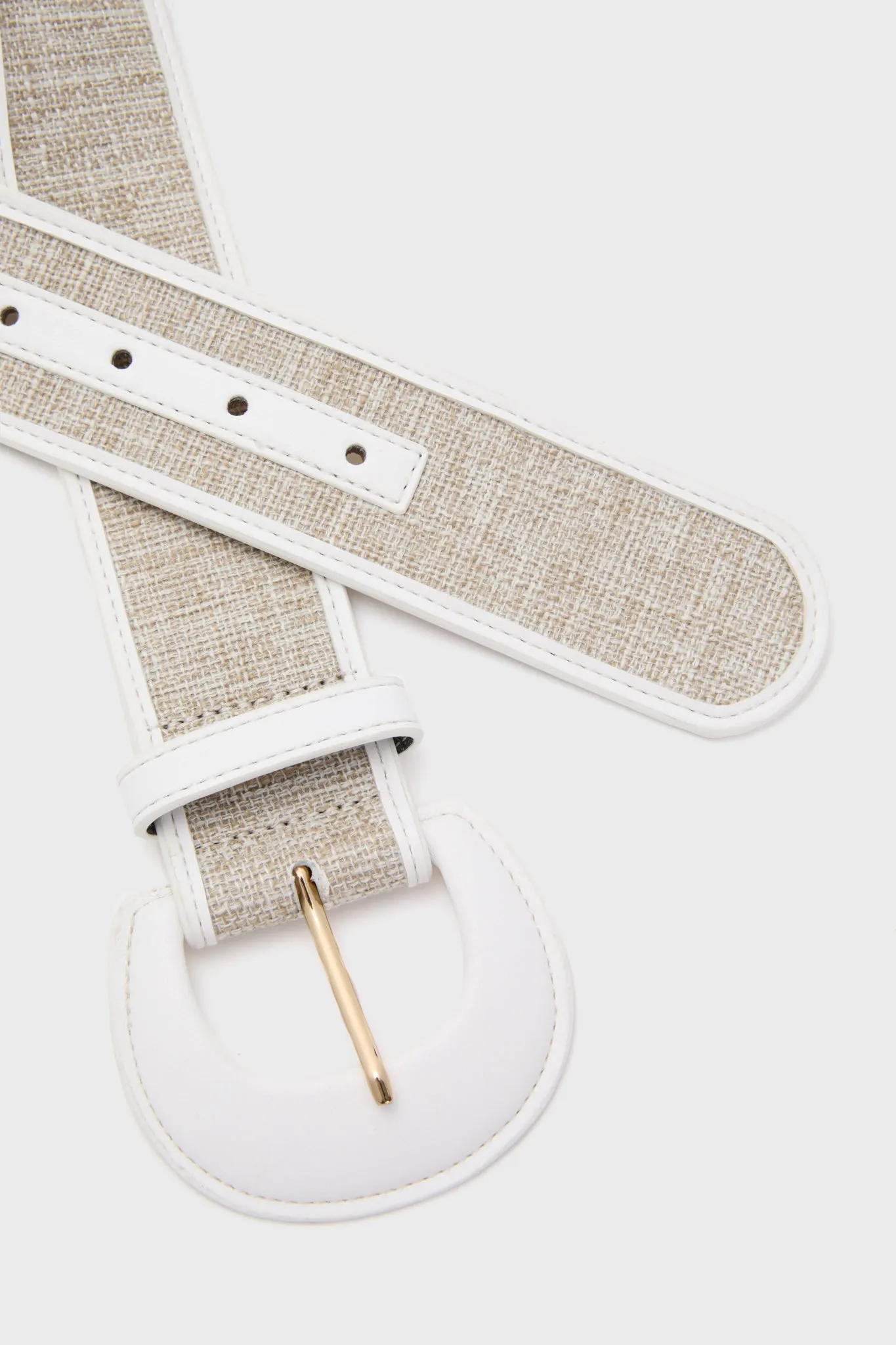 White and Linen Waist Belt