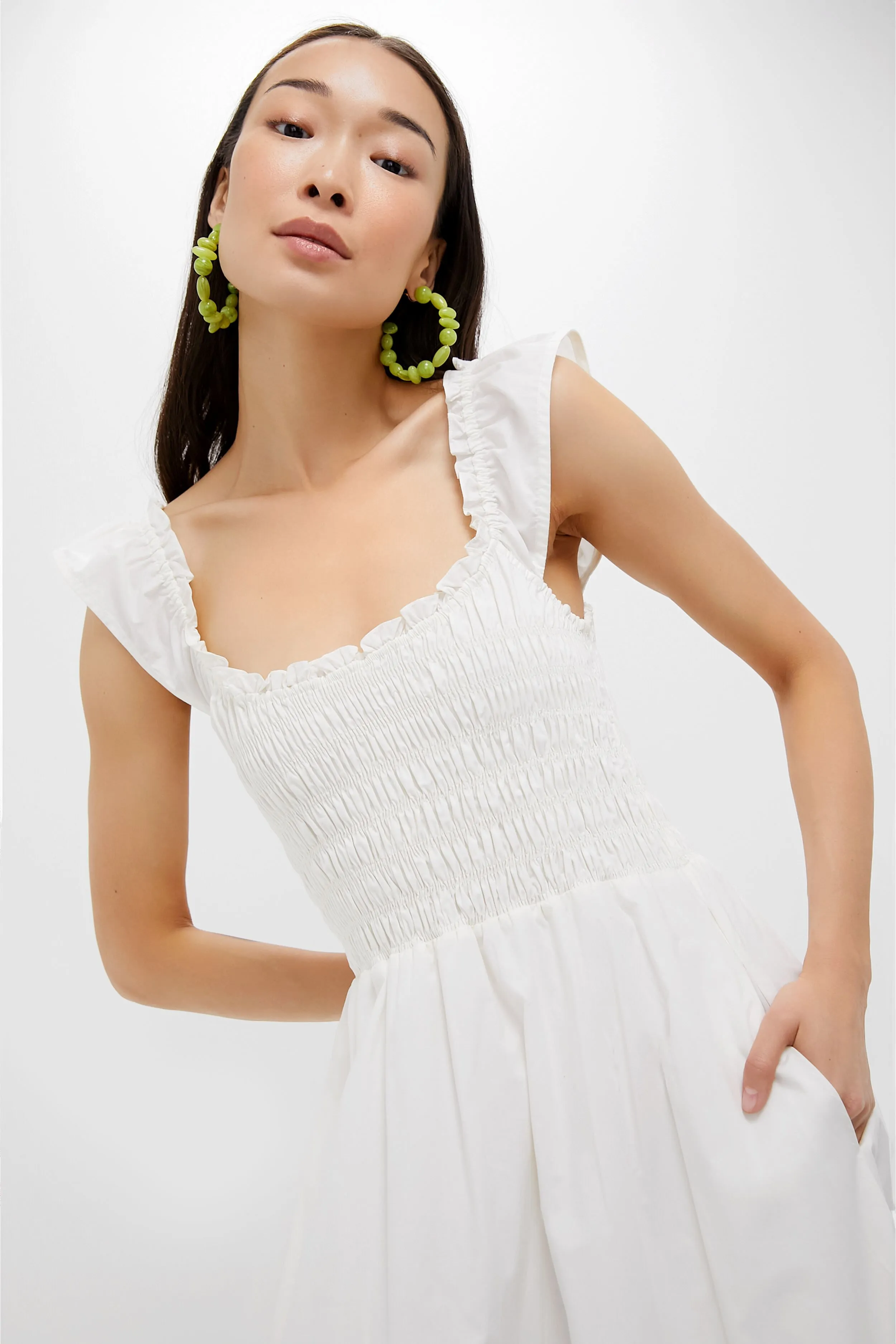 White Eudora Midi Dress